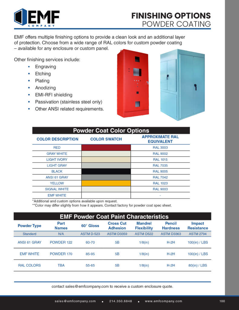 Powder Coat Chart EMF Company